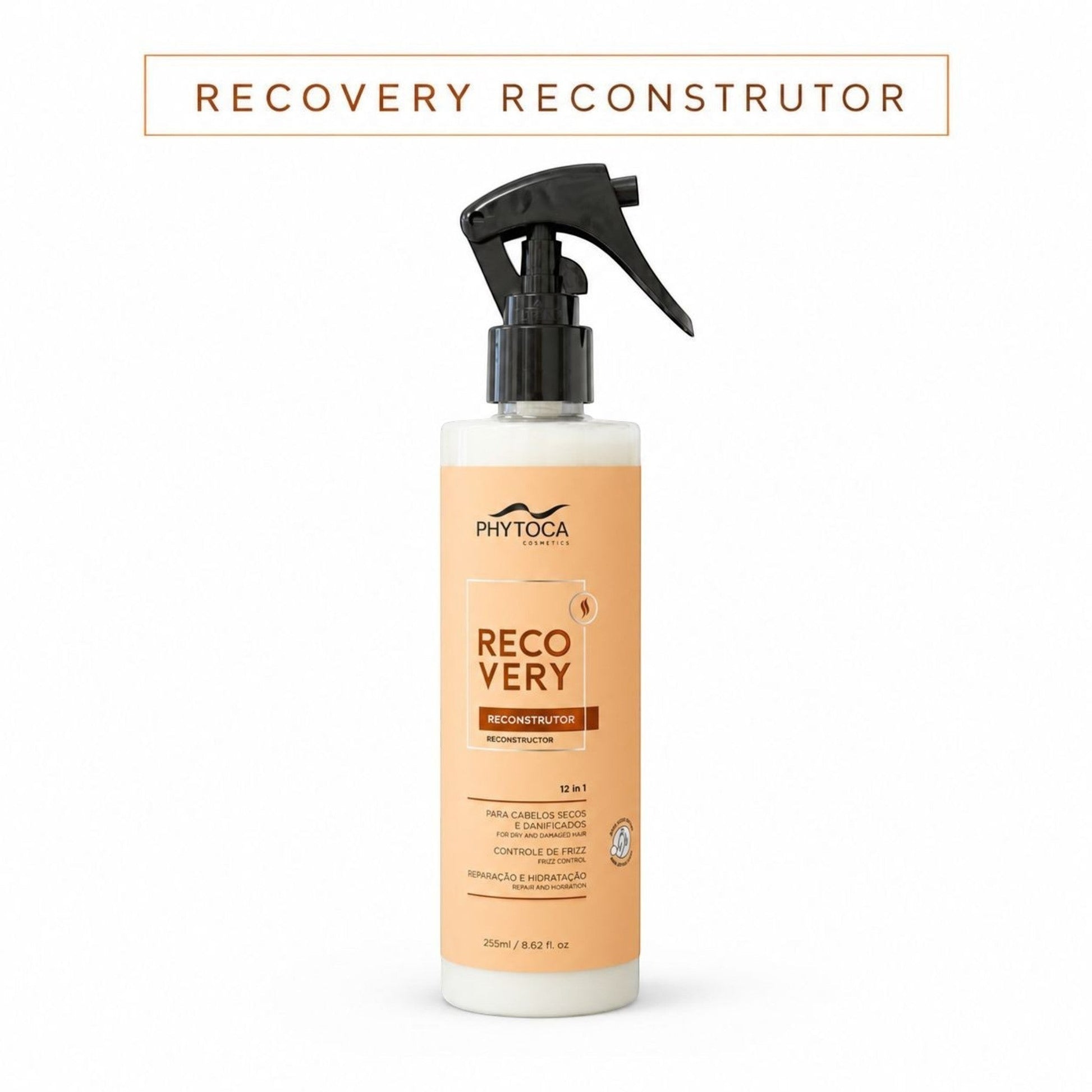 Tratamiento capilar Phytoca USA Recovery Reconstructor 12-en-1 en botella con atomizador para cabello dañado y seco