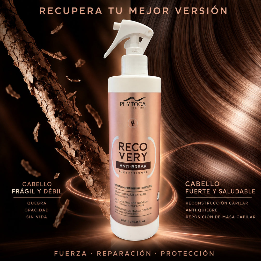 Tratamiento capilar Phytoca USA Recovery Anti-Break en botella con atomizador para reparar y fortalecer el cabello.