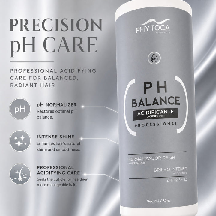 Tratamiento capilar Phytoca USA PH Balance en envase gris de 946 ml para restaurar el pH y dar brillo intenso.
